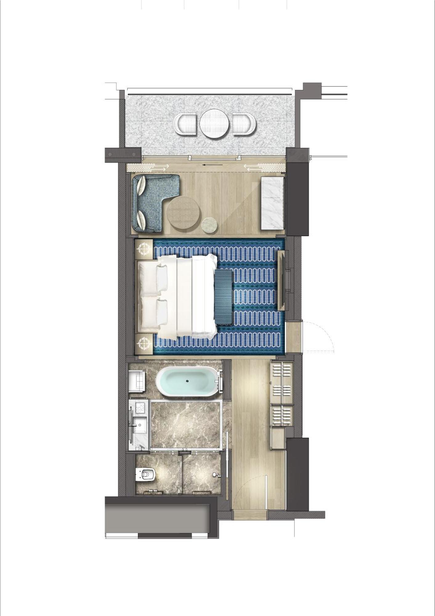 City Of Dreams Mediterranean - Integrated Resort, Casino & Entertainment Limassol Ngoại thất bức ảnh Floorplan of a typical room
